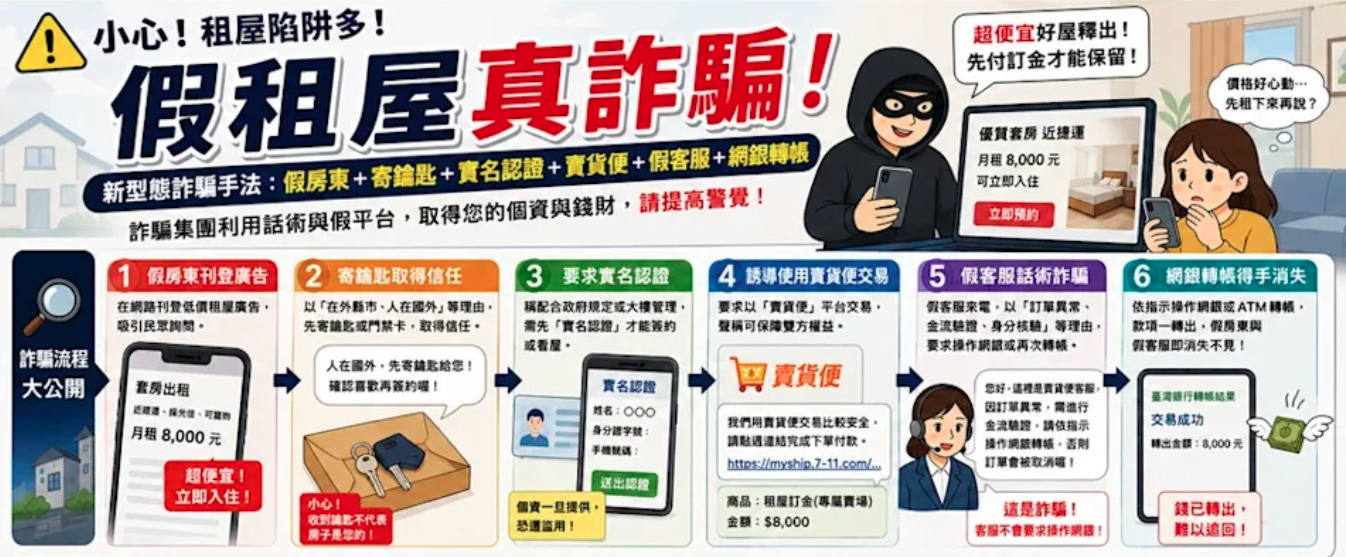 租屋詐騙流程